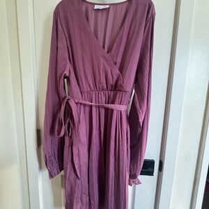 Motherhood Long Sleeve Plum Dress